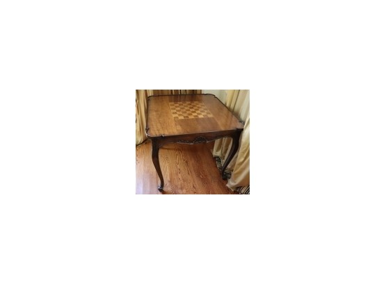 Vintage Chippendale Style Game Table With Carved Detail On Apron & Legs