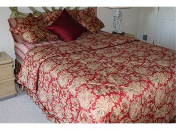 Ralph Lauren Queen Size Comforter, Sheets, Bed Skirt, Pillowcases, Small Pillows & Large Sham