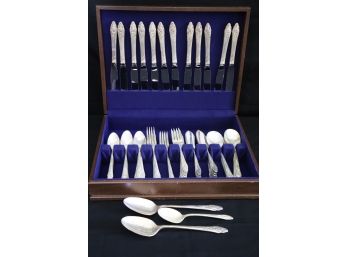 Collection Of Community Flatware With Box Appx Service For 10 With Extras