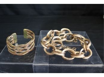 Womens Jewelry Includes Fun Cuff Bracelet & Fun Hammered Chain Link Necklace By Kenneth Lane