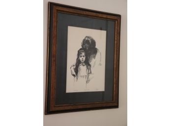 'Mother And Child' Artist Proof Signed By Shelly Fink 1966