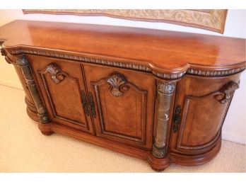 Quality Italian Style Credenza With Carved Shell Motif