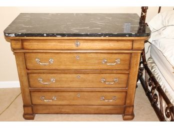 Quality Century Nightstand With A Rounded Edge Marble Top