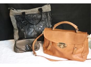Assortment Of Day Leather Bags And Briefcase Style Bag By Massimo Dutti, Abaco And Tylie Malibu