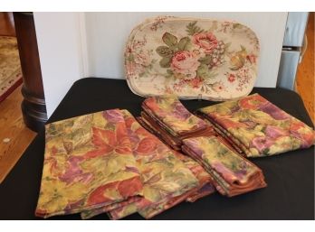 Colorful & Floral/Foliage Print Table Clothes, Napkins And Placemats