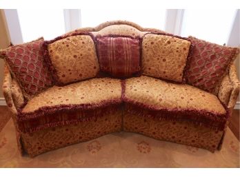 Almost Vintage Unique Shaped Custom Traditional Upholstered Camel Back Sofa