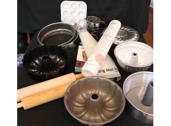 Lot Of Baking Essentials  Spring Pans, Bundt Pans, Rolling Pins And Much More!!