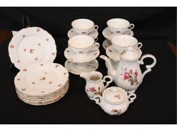 Vintage Fine Porcelain Tea Set & Luncheon Plates By Bavaria Western Germany  Service For 8