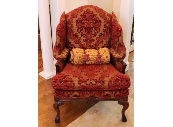 Almost Vintage Unique Custom Traditional Upholstered Camel Back Wing Chair