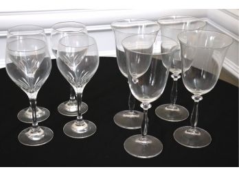 2 Sets Of 4 Matching Wine Glasses