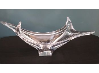 Vintage Sculptural French Art Glass Bowl By Cofrac Art Verrier France