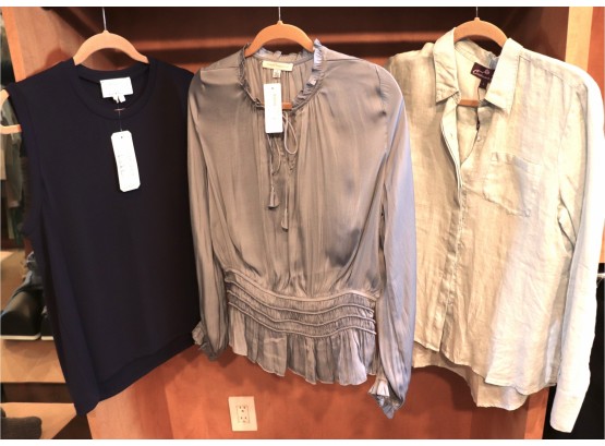 3 Womens Size Large Tops By Pookie & Sebastian, Nicole Miller & Cashmere Box Unused With Tags