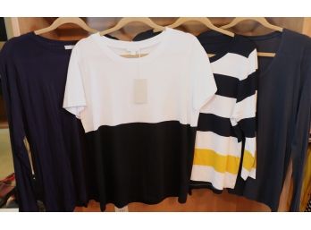 4 Womens Casual Color Blocked Tops, Unused With Tags