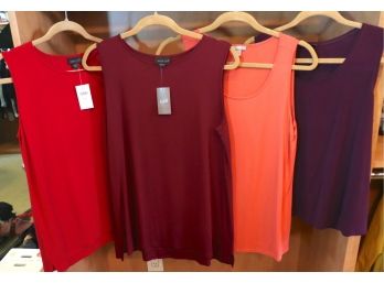 4 Womens Size Medium Shells/Camisoles In Rich Shades Of Various Wine