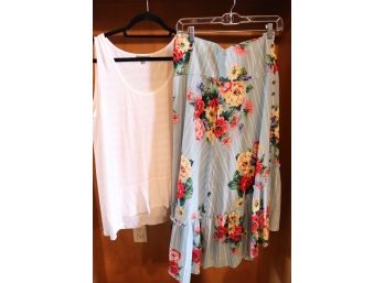 Summer Time Fun Is Calling With This Coordinated Womens Outfit  Tank & Floral Skirt