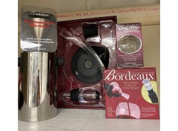Calling All Red Wine Fans!! Lot Of Aerators By Vinturi Deluxe Aerator Set, Rabbit, Bordeaux & Soiree