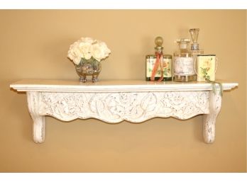 Shabby Chic Wall Shelf With Decorative Accessories