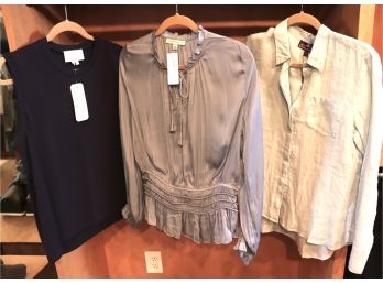 3 Womens Size Large Tops By Pookie & Sebastian, Nicole Miller & Cashmere Box Unused With Tags