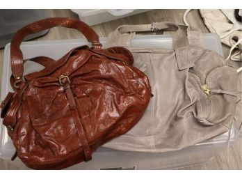 Vintage Pair Of Leather Handbags By Kooba & Nicoli
