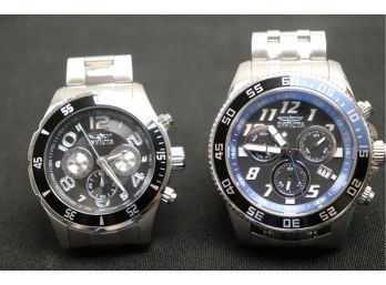 Pair Of Men's Invicta Diving Chronograph Watches  Model 204478 & Model 12910