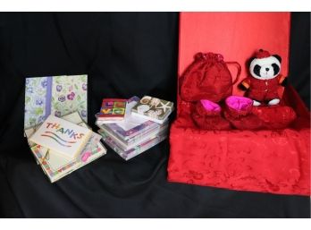 Eclectic Lot Of Gift Giving Essentials  Stationary & Unique Lunar New Year Newborn Lucky Red Gift Set