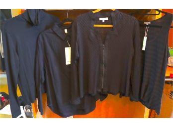 4 Womens Assorted Black Tops By Ralph Lauren, Lululemon, Anne Fontaine & More