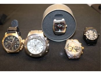 5 Men's Assorted Battery Operated Watches