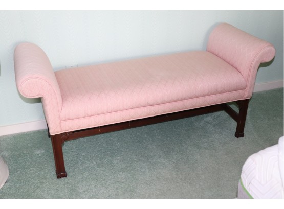 English Style Custom Upholstered Roll Arm Bench