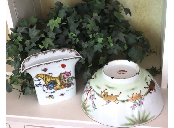 Finely Hand Painted Porcelain Wares By Hutschenreuther  Germany & Japanese Porcelain Wares