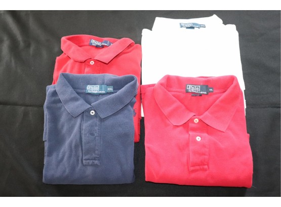 4 Mens Vintage Ralph Lauren Short Sleeve Polo Shirts In XXL