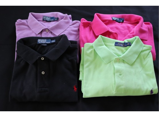 4 Mens Vintage Ralph Lauren Short Sleeve Polo Shirts In XXL