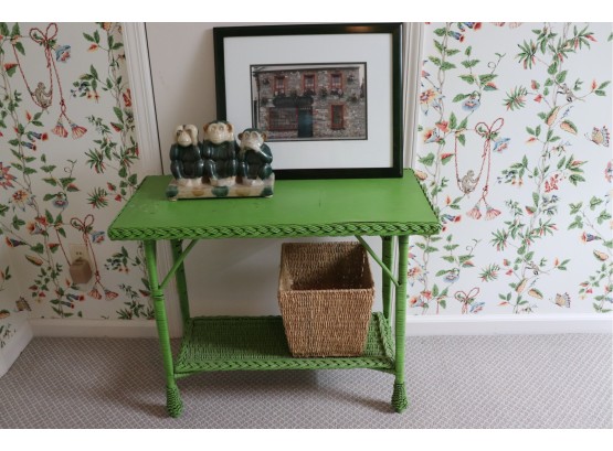 Eclectic Assortment- Rattan Console Table And Displays