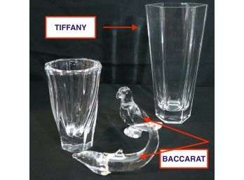 Unique Collection Of Vintage Fine Crystal Tabletop Accessories  Baccarat, Tiffany & Co & More