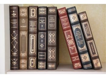 8 Asstd Vintage Leather Bound Books By The Franklin Library  Sir Walter Scott, Stendhal & More