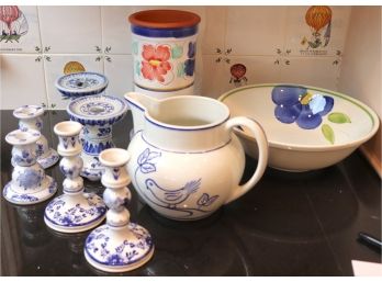 Great Assortment Of Blue And White Ceramic Accessories