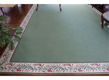 Large Classic Custom Made Stark Area Rug With Floral Border  Made In USA