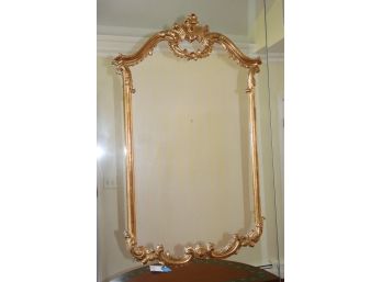 Timeless Ornate Gilded Wall Mirror With Top Crest  Made In Italy