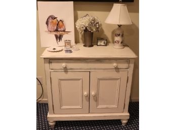 Shabby Chic Cabinet With Assorted Romantic Style Decorative Accessories