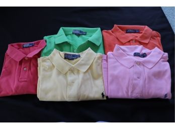 5 Mens Vintage Ralph Lauren Short Sleeve Polo Shirts In XXL