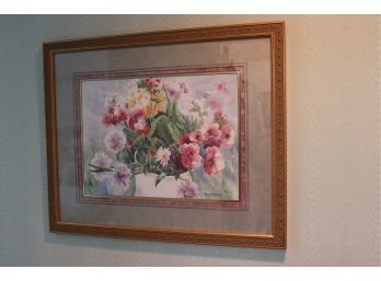 Summer Song By Helen Paul- Beautiful Watercolor Print In Gilded Frame