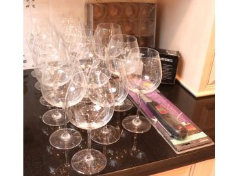 Large Collection Of Signed Wine Glasses, Candle Holders And More
