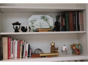 An Assortment Of Eclectic Decorative Shelving Displays And More