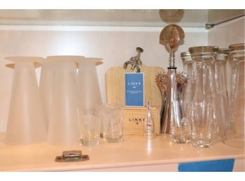 Lot Of Barware Glass Set And Accessories