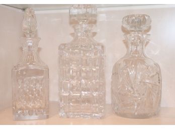 Set Of Beautiful Glass Decorative Decanters