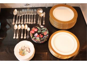 Large Assortment Of Dishware And Flatware, The Foley China, Made In England