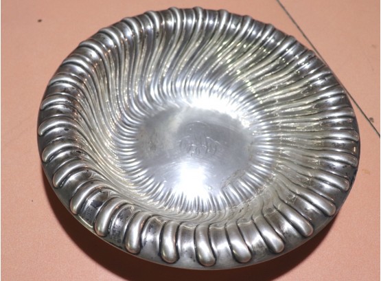 Gorham Sterling Bowl With Scalloped  Design With Monogram