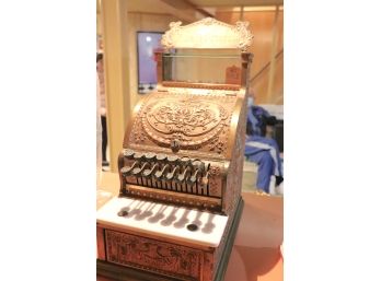 Antique National Cash Register In Very Nice Working Condition, Pretty Brass Detail