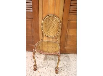 Decorative Gold Metal Chair, Ornate Piece