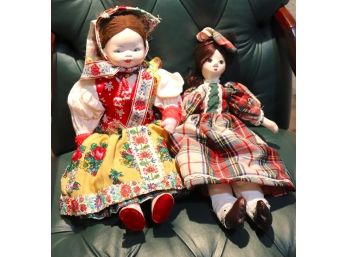 2 Large Souvenier Dolls