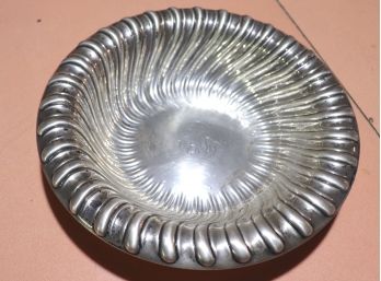Gorham Sterling Bowl With Scalloped  Design With Monogram